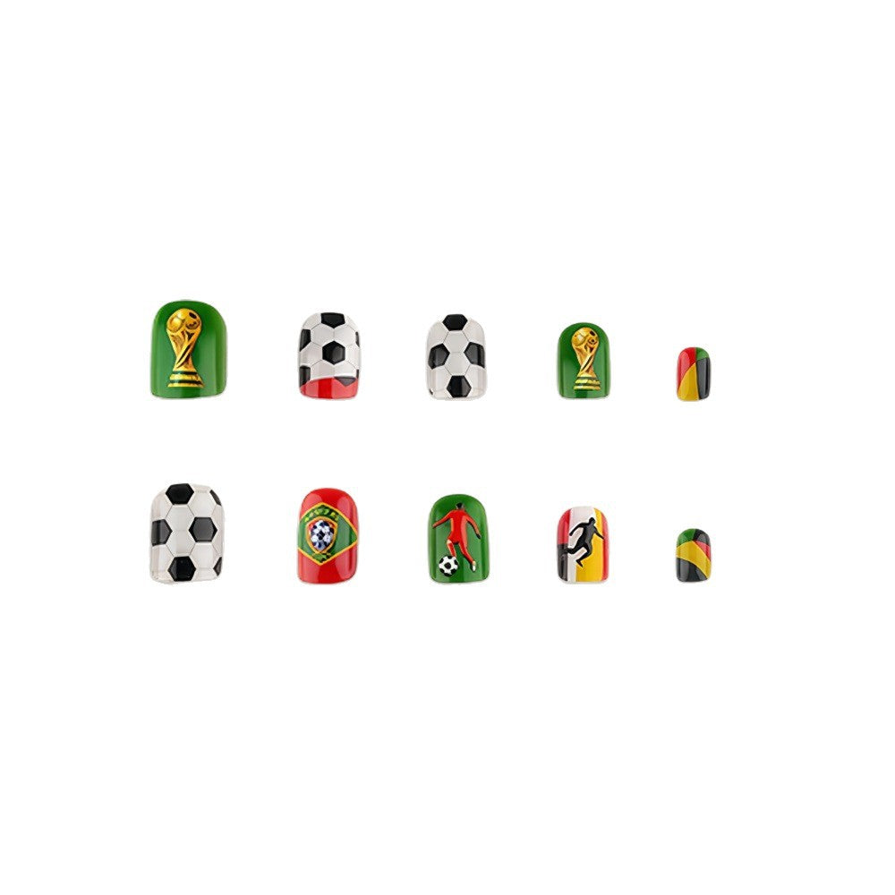 Creative Football Motif Fake Nails Stornfield