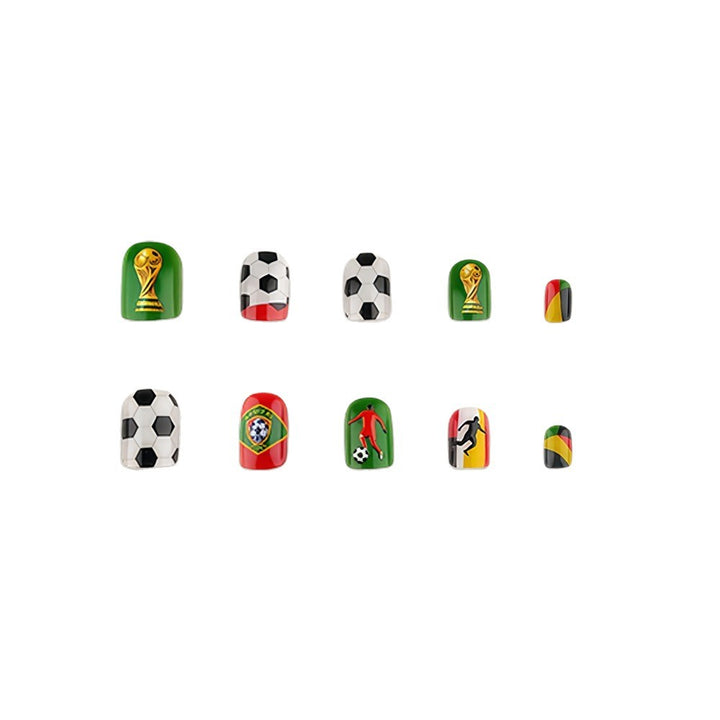 Creative Football Motif Fake Nails Stornfield