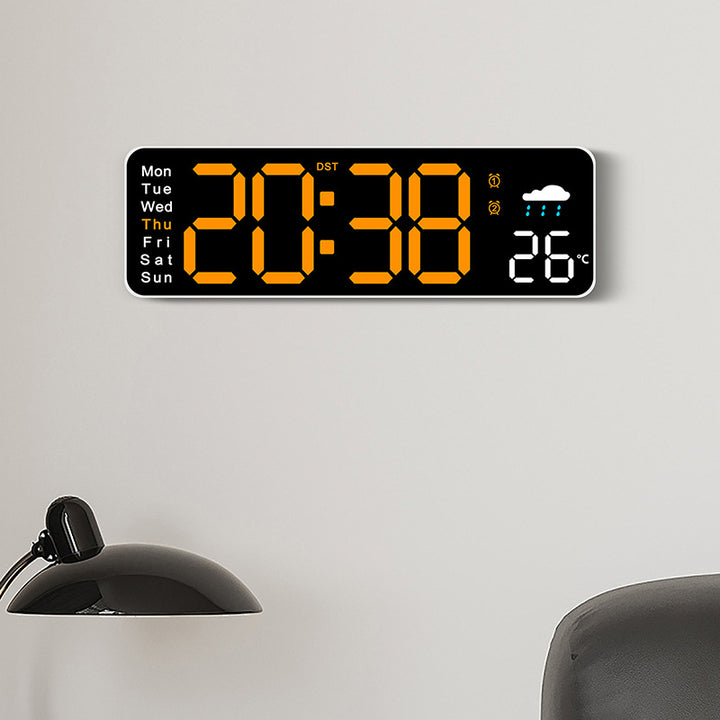 Digital radio alarm clock with temperature and day of the week display Stornfield