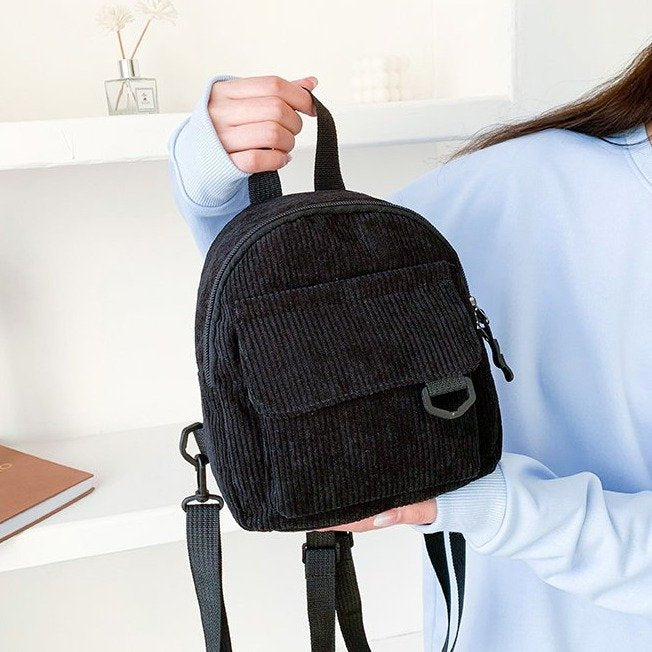 Corduroy Textured Mini Backpack Stornfield