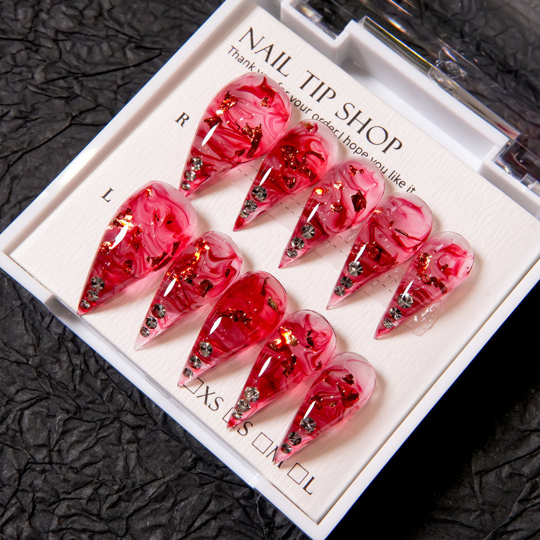 Decorative Stiletto Press-On Nail Art Set