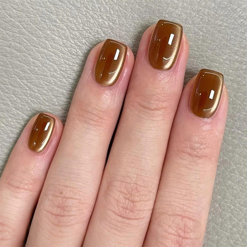 Elegant Press-On Nail Art with Metallic Finish Stornfield