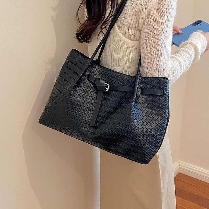 Textured Woven Tote Bag