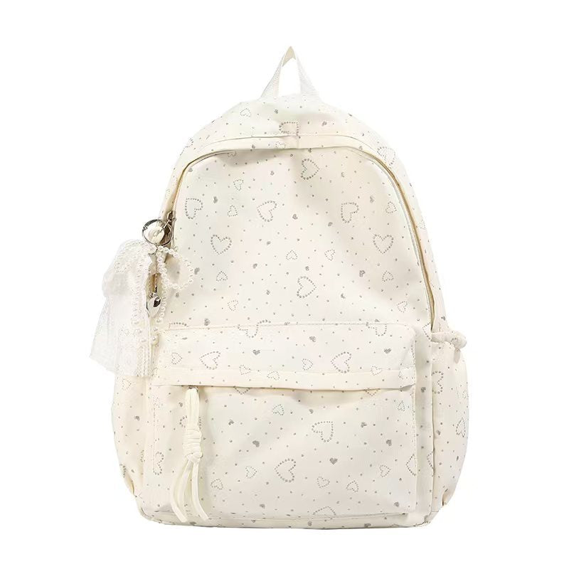 Backpack with Playful Heart Design and Practical Compartments Stornfield