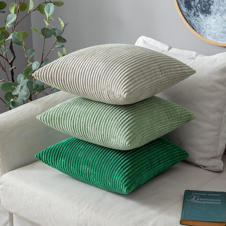 Ribbed Corduroy Textured Throw Pillow Covers