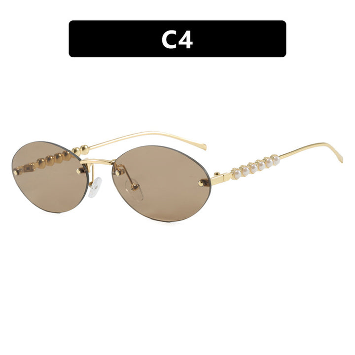 Women's stylish oval sunglasses with elegant embellishments Stornfield