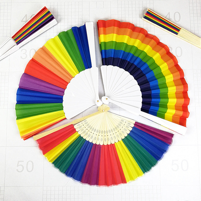 Women's colorful hand fan with artistic design Stornfield