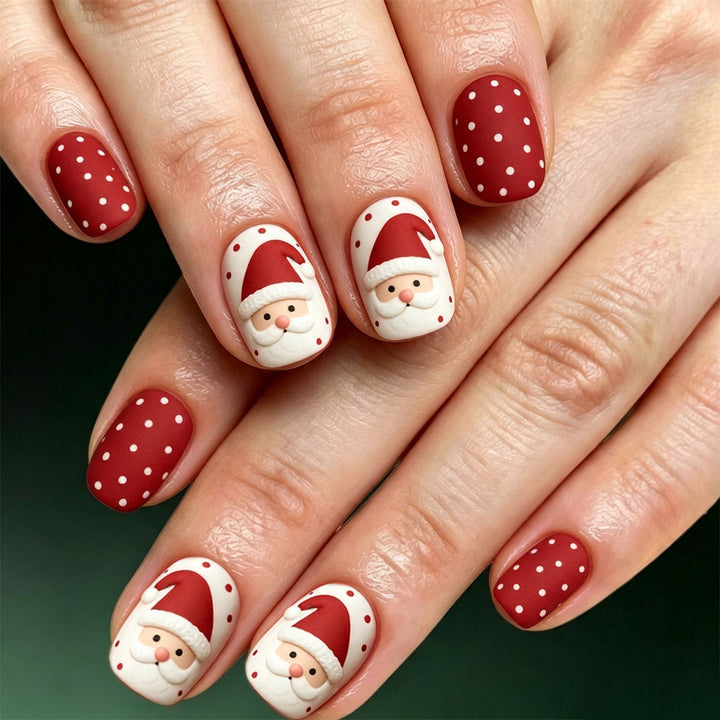 Festive Santa-Themed Nail Art Stornfield