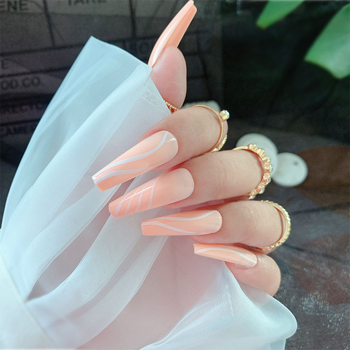 Stylish Long Press-On Nail Art