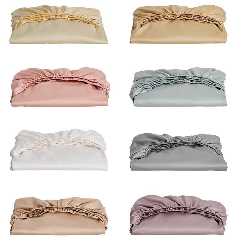 Deep-Pocket Fitted Mattress Sheet Cotton-Blend Stretch Skirt