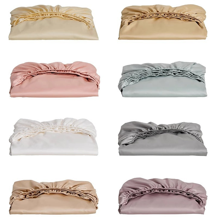 Deep-Pocket Fitted Mattress Sheet Cotton-Blend Stretch Skirt