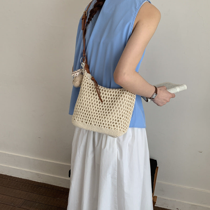 Trendy Mesh Bag with Leather Accents Stornfield