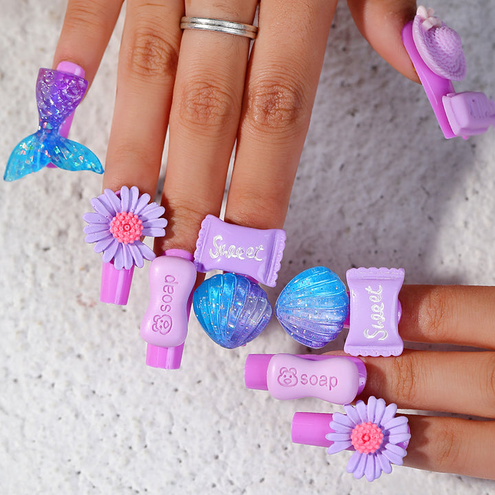 Decorative Nail Art Kit with Floral and Gem Accents Stornfield