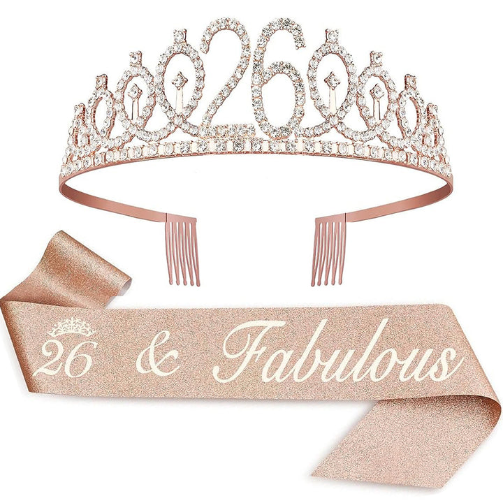 Ladies Crystal Princess Crown with 30 & Fabulous lettering Stornfield