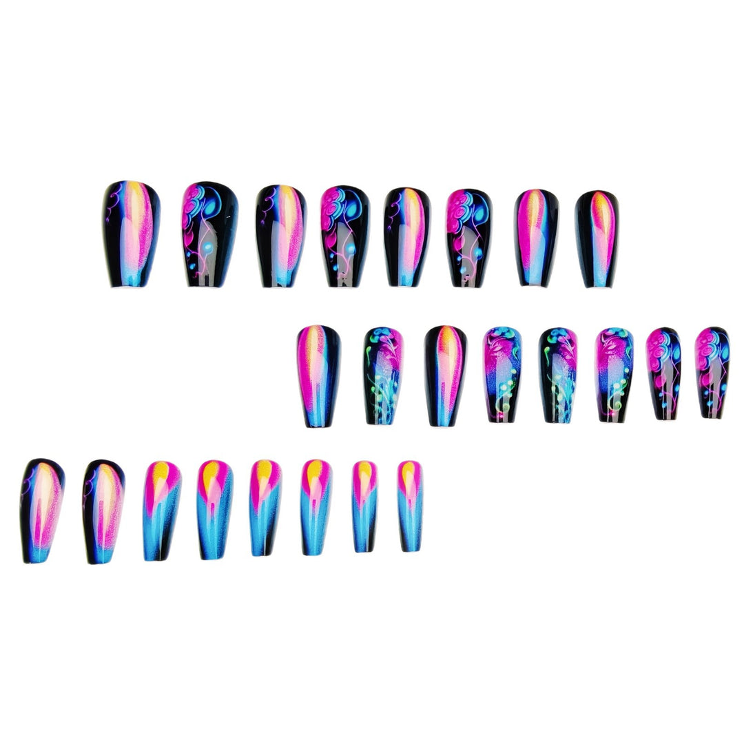 Creative artificial nails with neon accents Stornfield