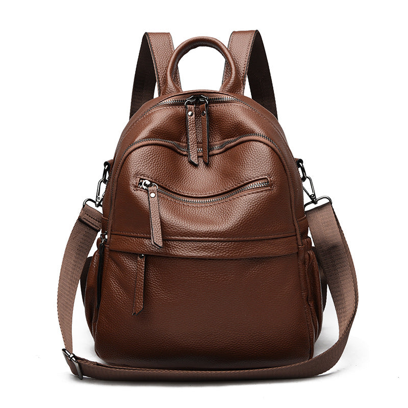 Multi-Functional Textured Leather Backpack Stornfield