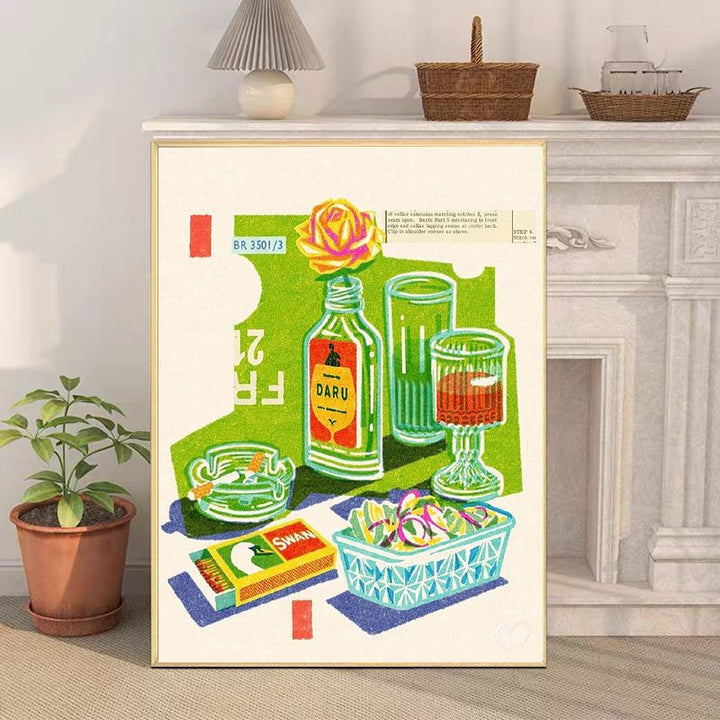 Retro-Inspired Still Life Canvas Art Print Stornfield
