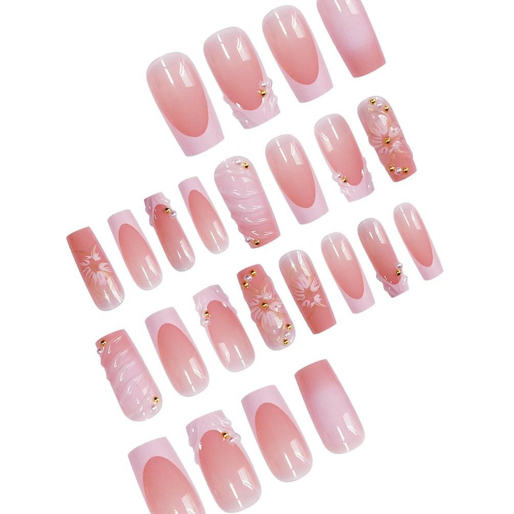 Decorative Press-On Nail Art Set with Rhinestone Accents Stornfield