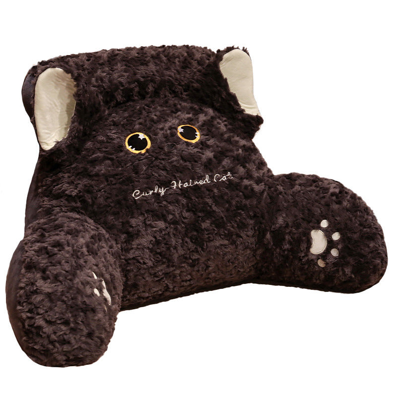 Plush back support cushion in cat design Stornfield