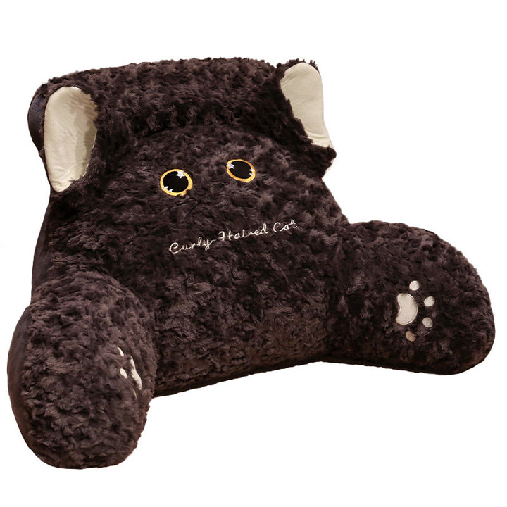Plush back support cushion in cat design Stornfield