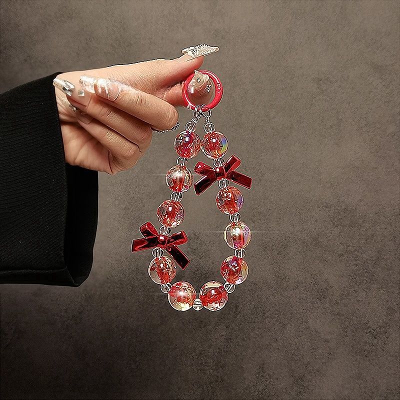 Vibrant Bow-Embellished Beaded Keychain Stornfield