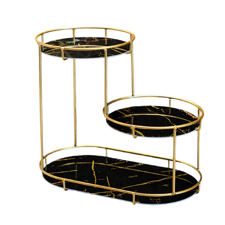 Elegant 2-tier storage basket made of marble Stornfield