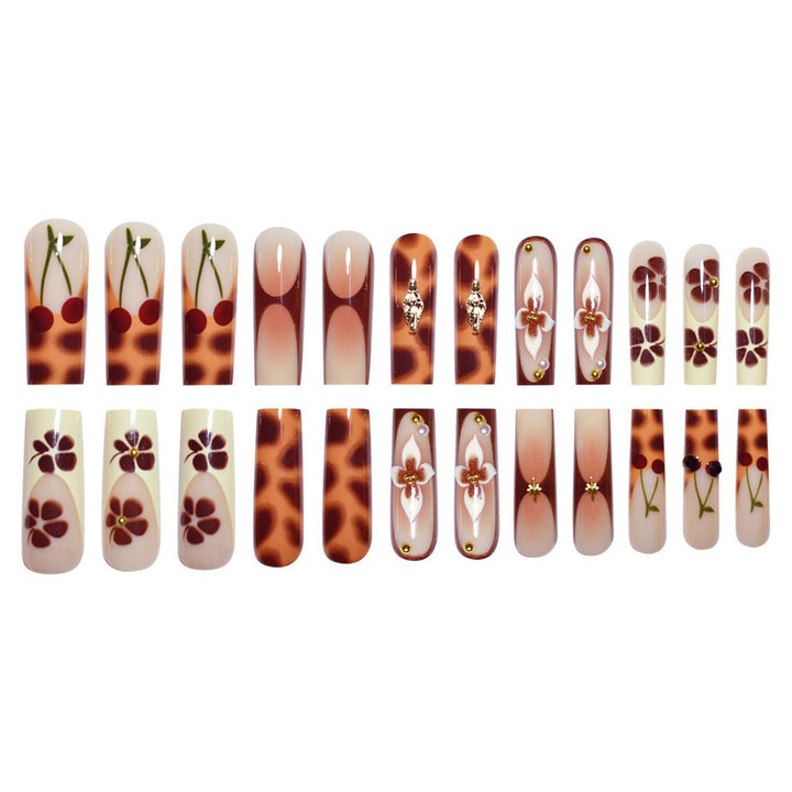 Artistic Floral Long-Lasting Press-On Nail Extensions Stornfield