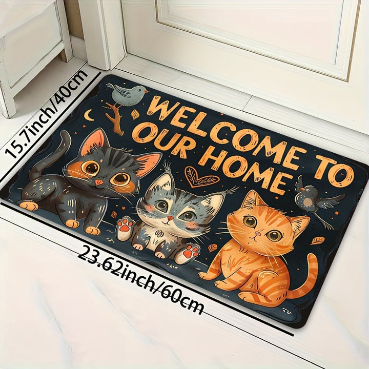 Artistic Cat Themed Door Mat