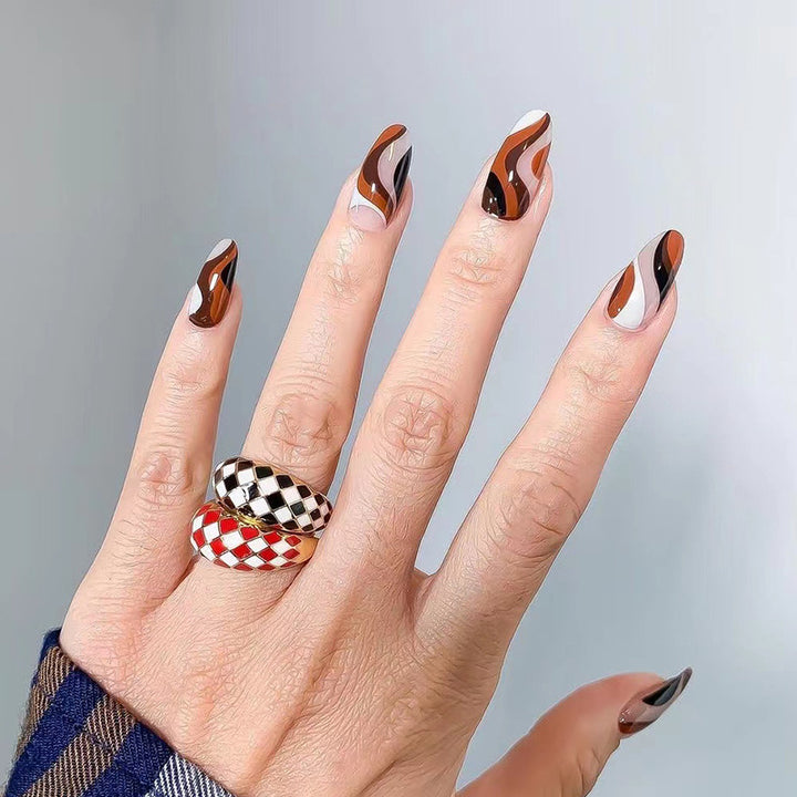 Artfully decorated nail extensions Stornfield