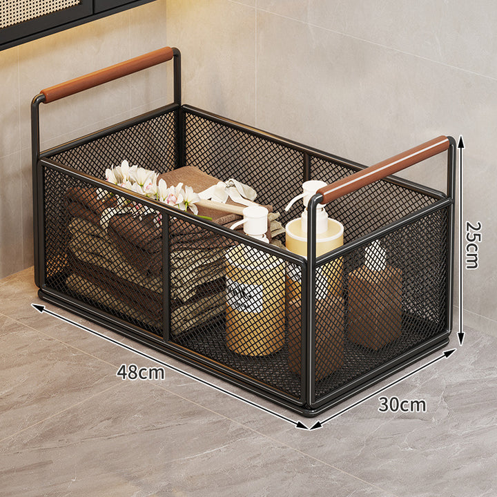Rolling Ventilated Laundry Storage Cart with Handles