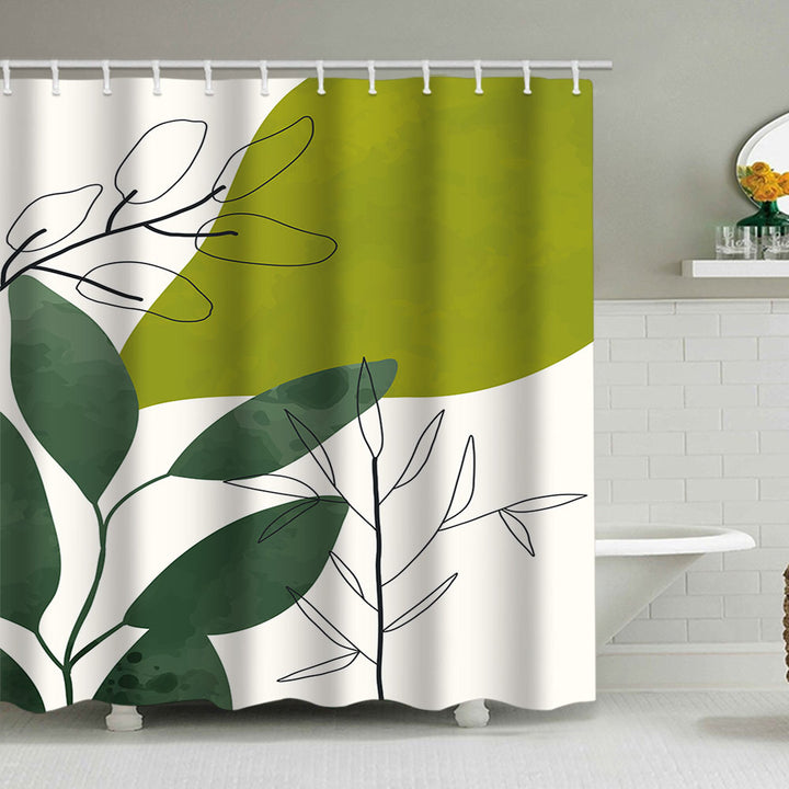 Abstract Botanical Print Shower Curtain Stornfield