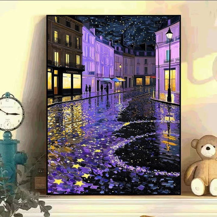 Eiffel Tower Night Scene Canvas Art Stornfield
