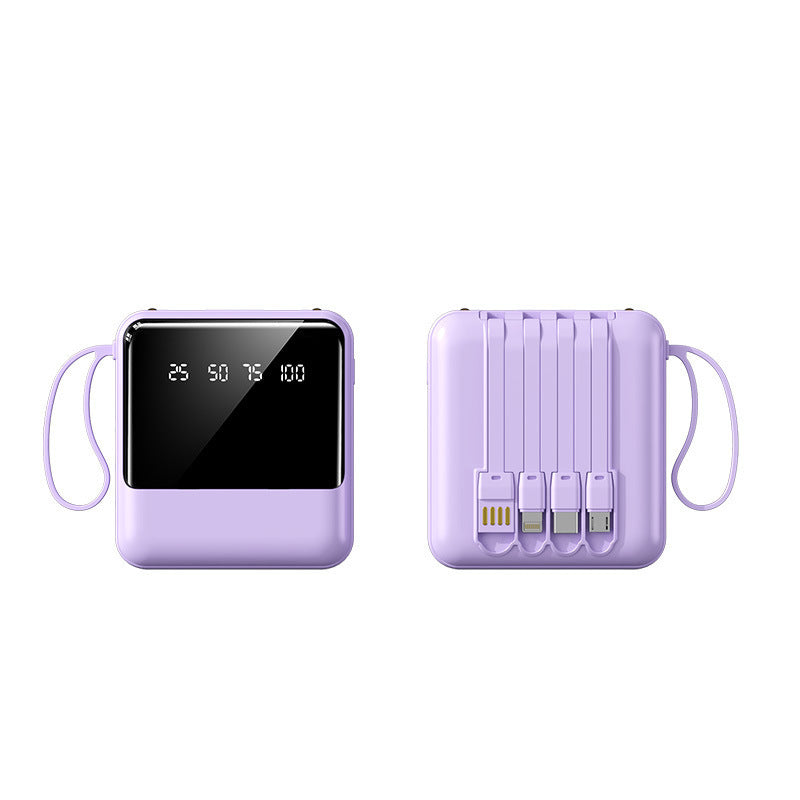 Portable power bank with LED status indicator and integrated cable system Stornfield
