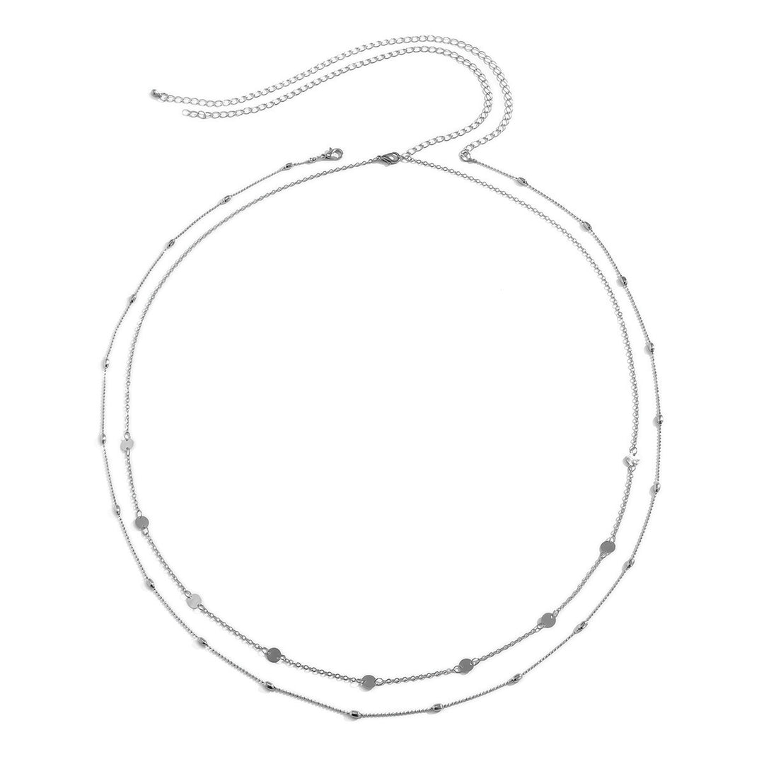 Double Layered Sleek Silver Chain Necklace Stornfield