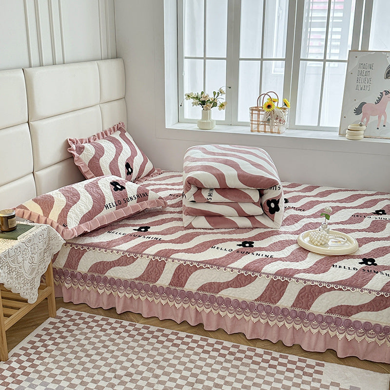 Elegant Embroidered Quilted Bedspread