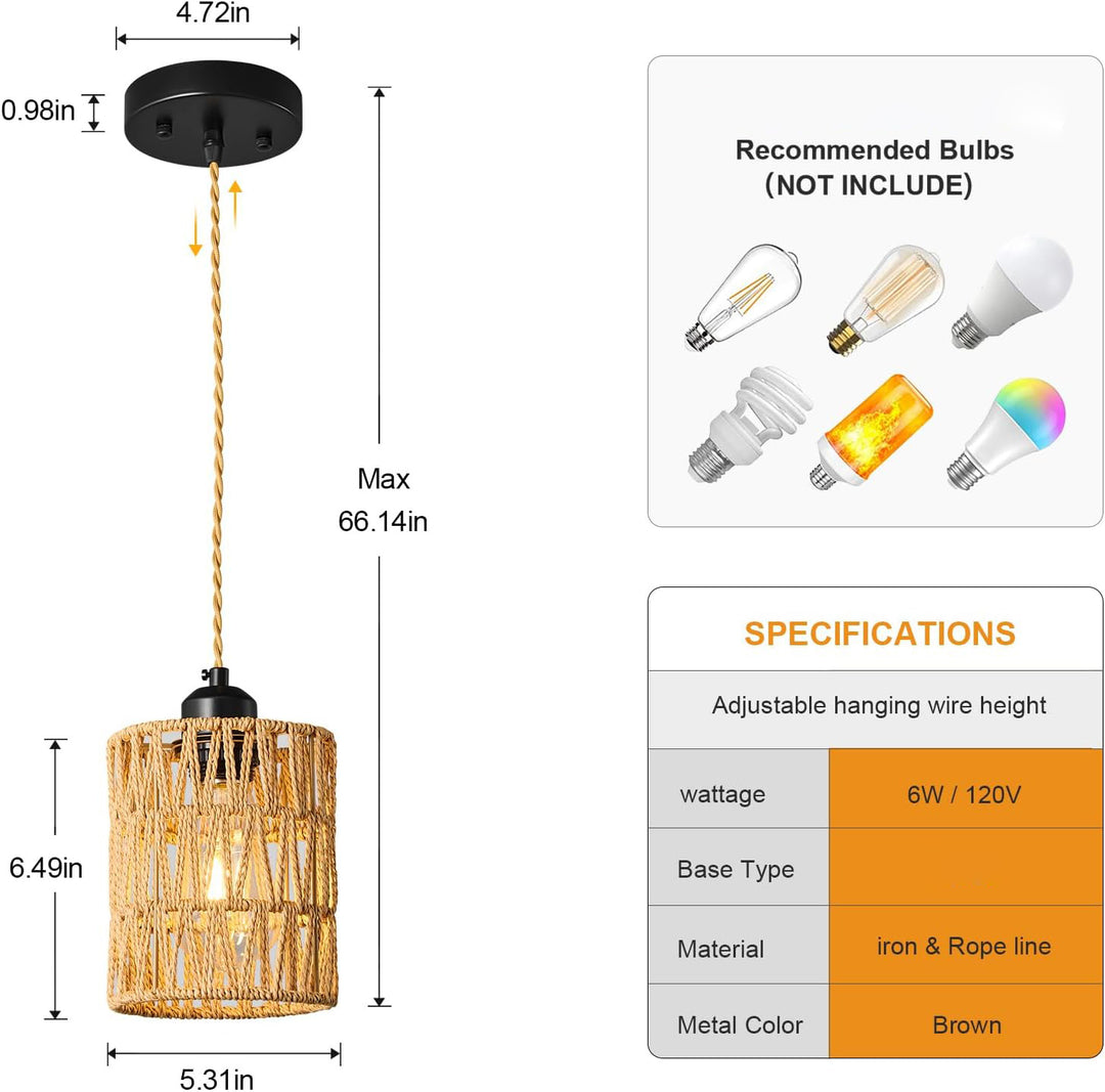 Woven Pendant Light Fixture