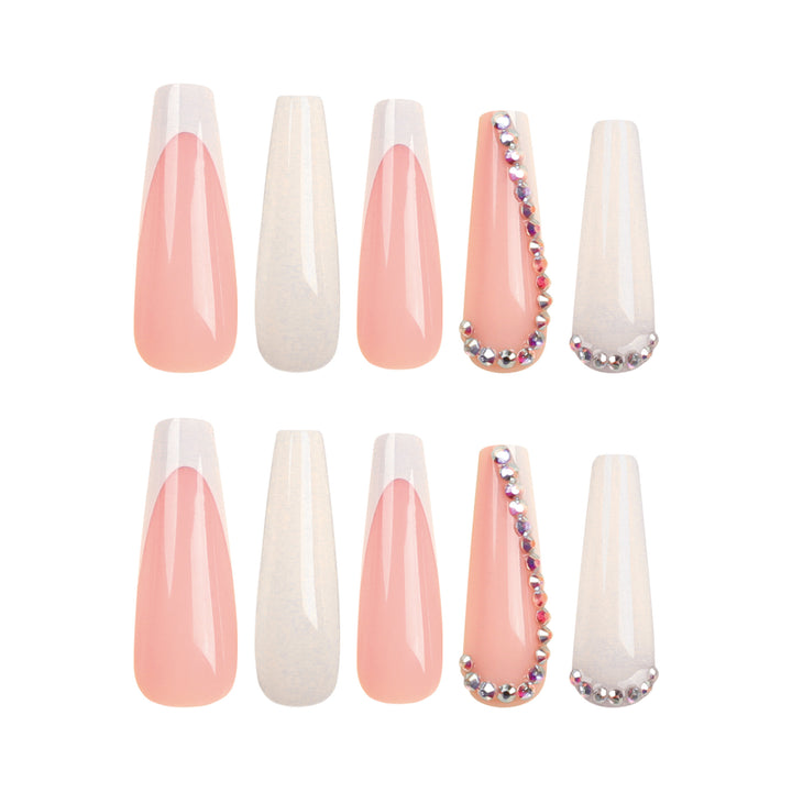 Artful nail extensions with rhinestone embellished accents Stornfield