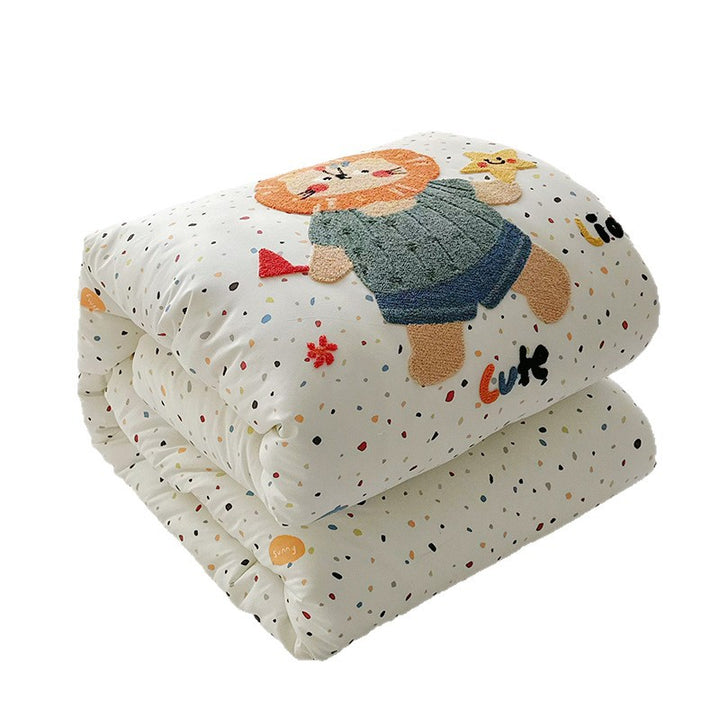 Children's quilt with appliquéd cat embroidery and hypoallergenic filling