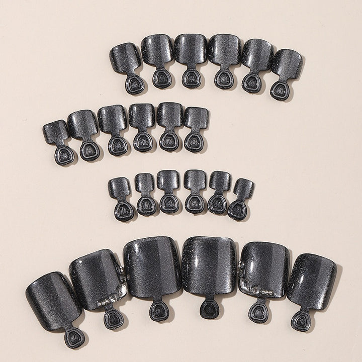 Artificial nail set with glossy surface and care accessories Stornfield