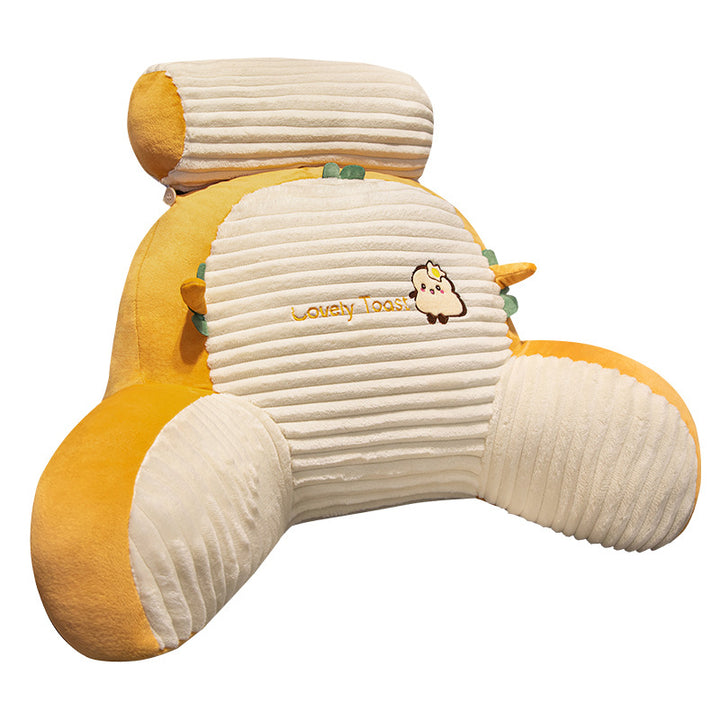 Plush back support pillow in toast design Stornfield