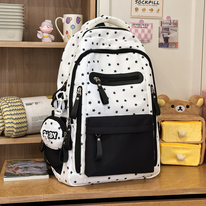 Backpack with Charming Star Applications and Practical Compartments Stornfield