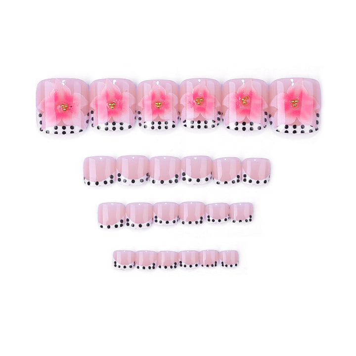 Artistic Floral Press-On Toe Nails Stornfield