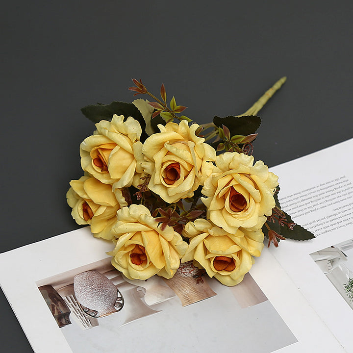 Decorative Faux Rose Bouquet for Indoor Display