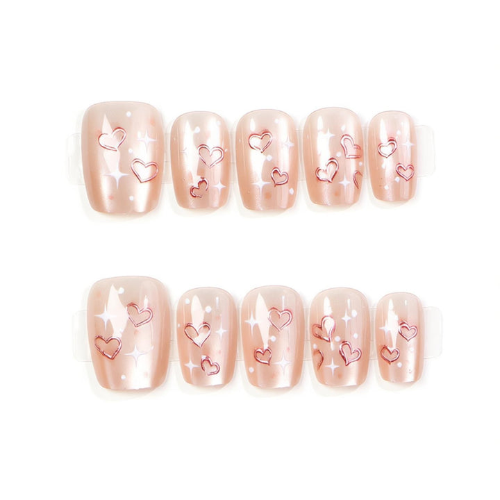 Heart-Embellished Press-On Nails Stornfield