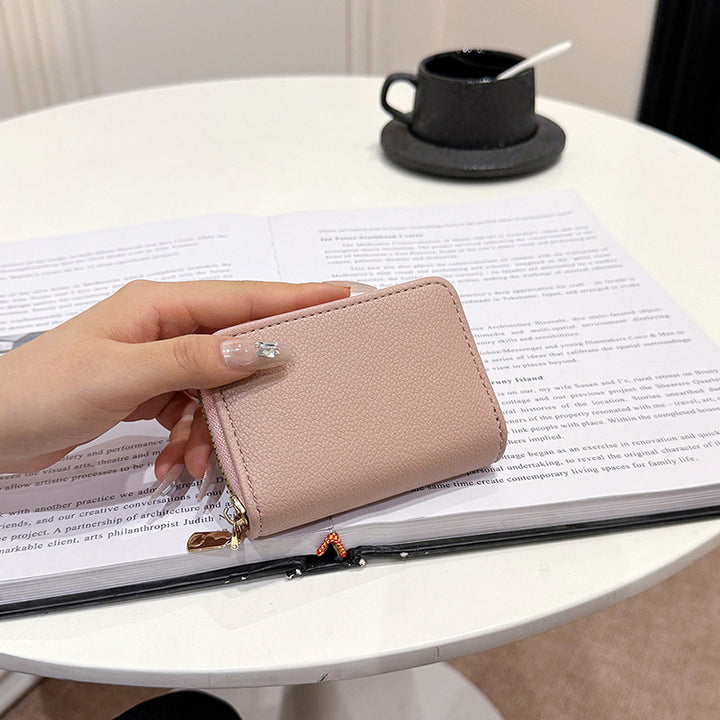 Compact Textured Zip Wallet