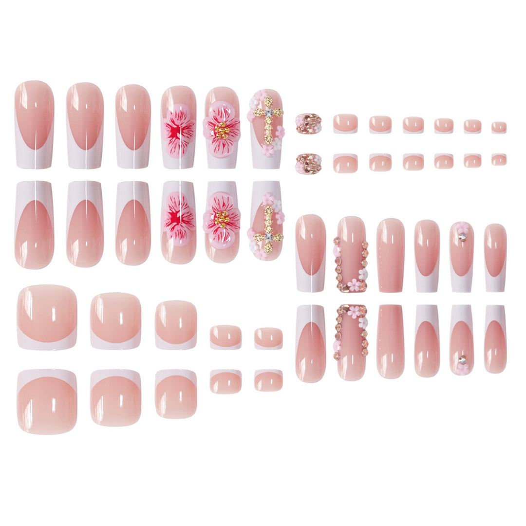 Decorative Floral Acrylic Nail Art Extensions Stornfield