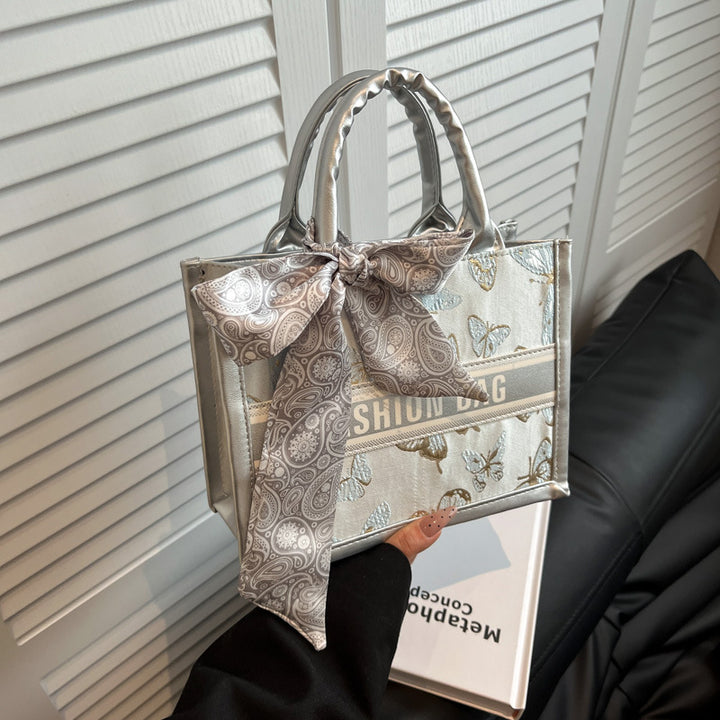 Structured Handbag with Fashion Ribbon