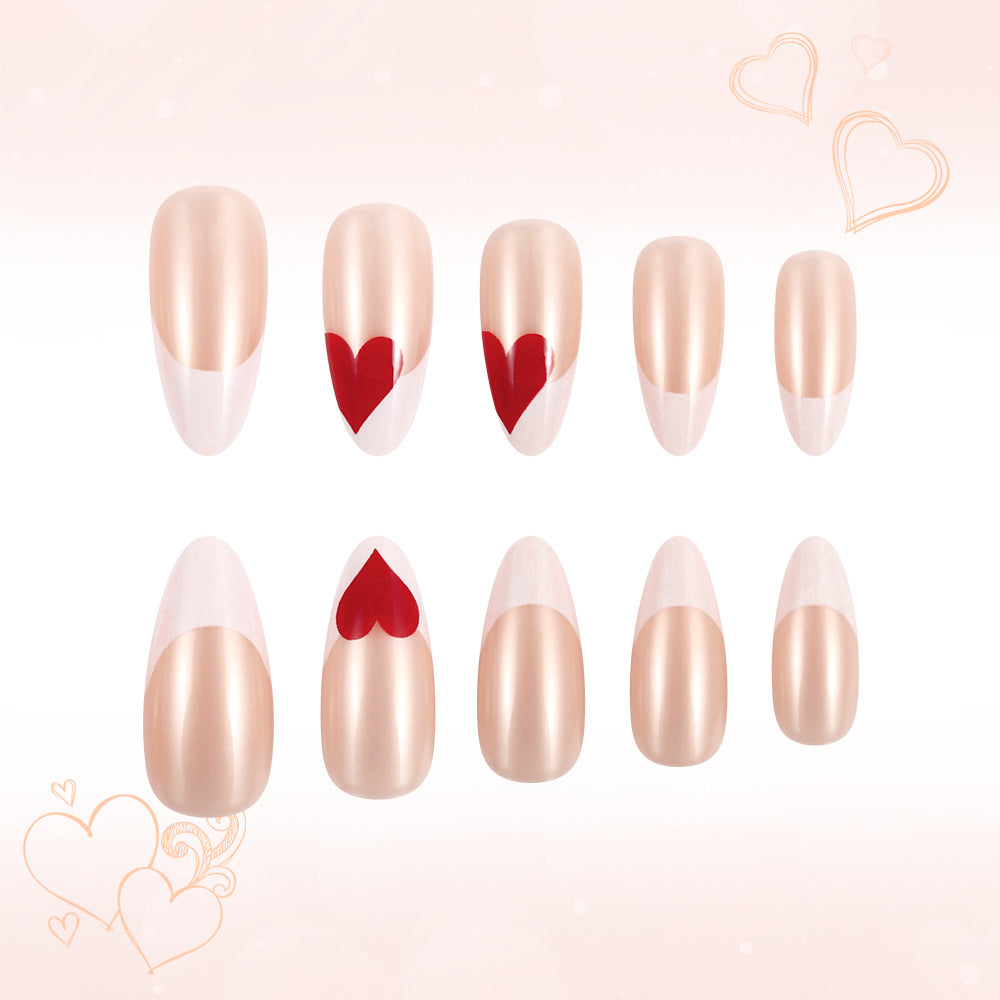 Heart-Embellished Stiletto Press-On Nails Stornfield