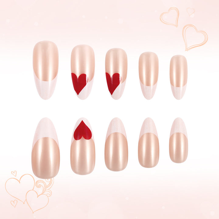 Heart-Embellished Stiletto Press-On Nails Stornfield