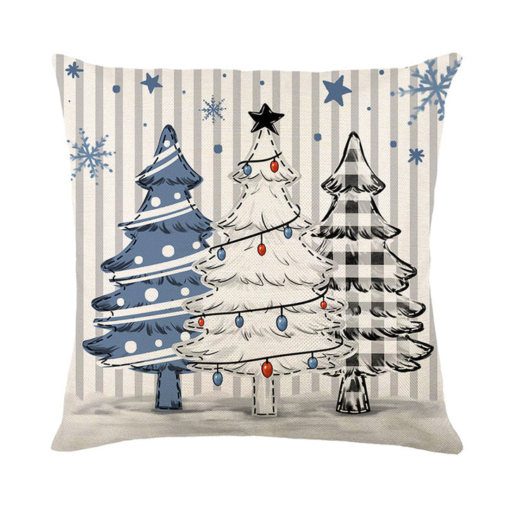 Square Holiday Decorative Pillow Cover with Snowflake Ornament Illustration & Concealed Zip